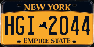 NY license plate HGI2044