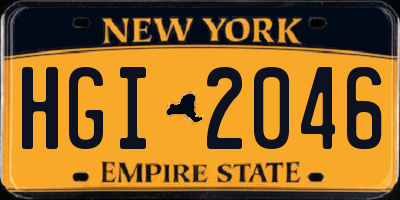 NY license plate HGI2046