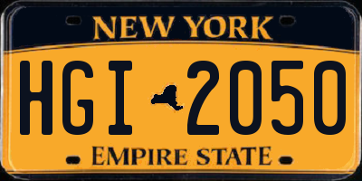 NY license plate HGI2050