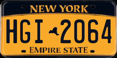 NY license plate HGI2064