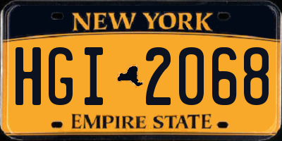 NY license plate HGI2068
