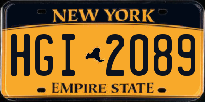 NY license plate HGI2089