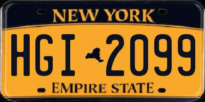 NY license plate HGI2099