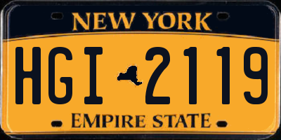 NY license plate HGI2119