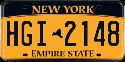 NY license plate HGI2148