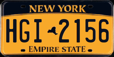 NY license plate HGI2156