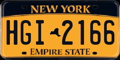NY license plate HGI2166