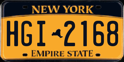 NY license plate HGI2168