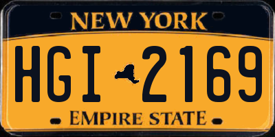 NY license plate HGI2169