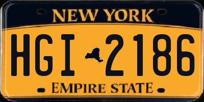 NY license plate HGI2186
