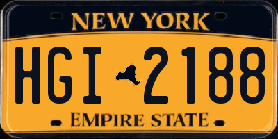 NY license plate HGI2188