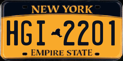 NY license plate HGI2201
