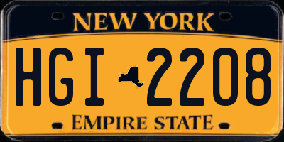 NY license plate HGI2208