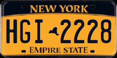 NY license plate HGI2228