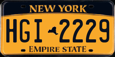 NY license plate HGI2229
