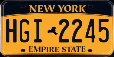 NY license plate HGI2245