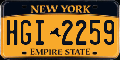 NY license plate HGI2259