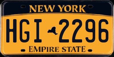 NY license plate HGI2296