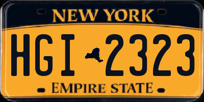 NY license plate HGI2323