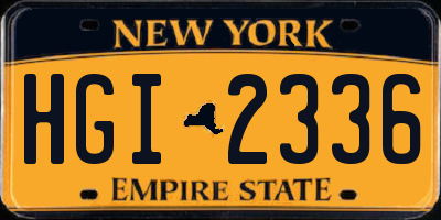 NY license plate HGI2336