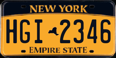 NY license plate HGI2346