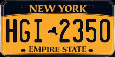 NY license plate HGI2350