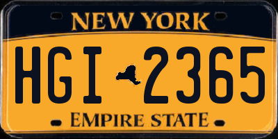 NY license plate HGI2365