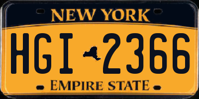 NY license plate HGI2366