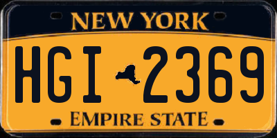 NY license plate HGI2369