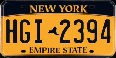 NY license plate HGI2394