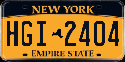 NY license plate HGI2404
