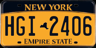 NY license plate HGI2406