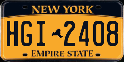 NY license plate HGI2408