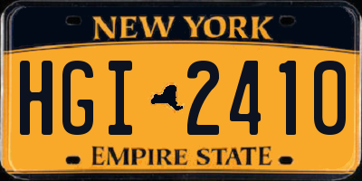 NY license plate HGI2410