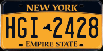 NY license plate HGI2428