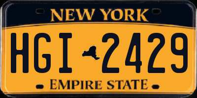 NY license plate HGI2429