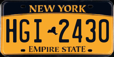 NY license plate HGI2430