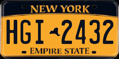 NY license plate HGI2432