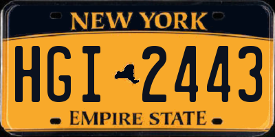 NY license plate HGI2443