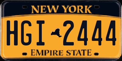 NY license plate HGI2444