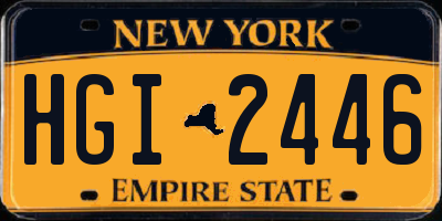 NY license plate HGI2446