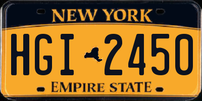 NY license plate HGI2450