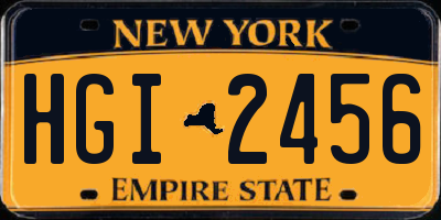 NY license plate HGI2456