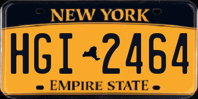 NY license plate HGI2464