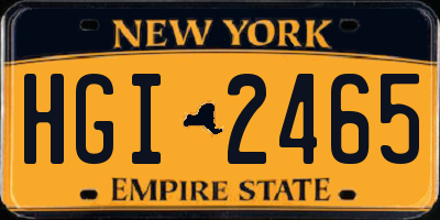 NY license plate HGI2465