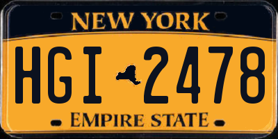 NY license plate HGI2478