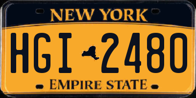 NY license plate HGI2480