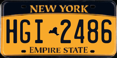 NY license plate HGI2486