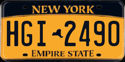 NY license plate HGI2490