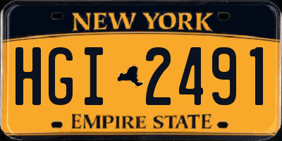 NY license plate HGI2491